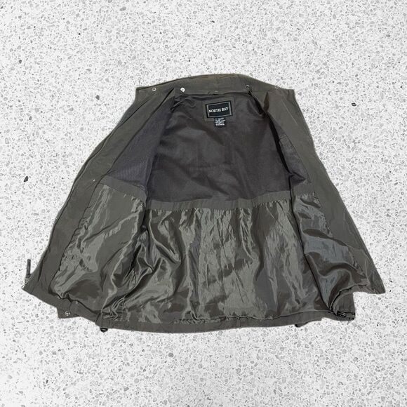 North Bay Mens Sz L Jacket Coat Green Dark Zip - Picture 4 of 5